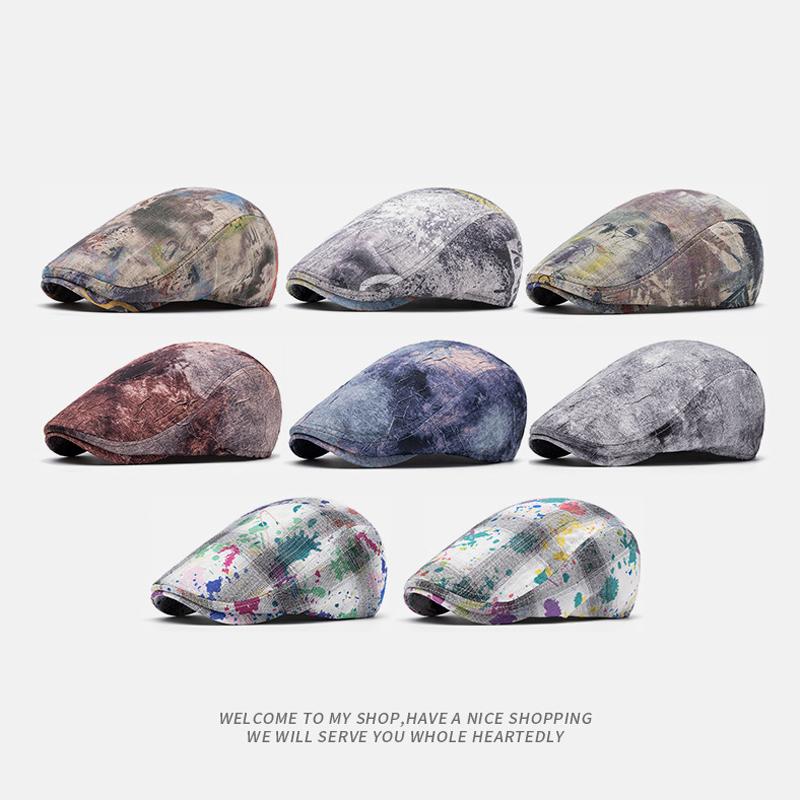 Берет Tie-Dye для женщин, весна-лето, тонкая кепка, кепка Graffiti Forward для мужчин, кепка Newsboy
