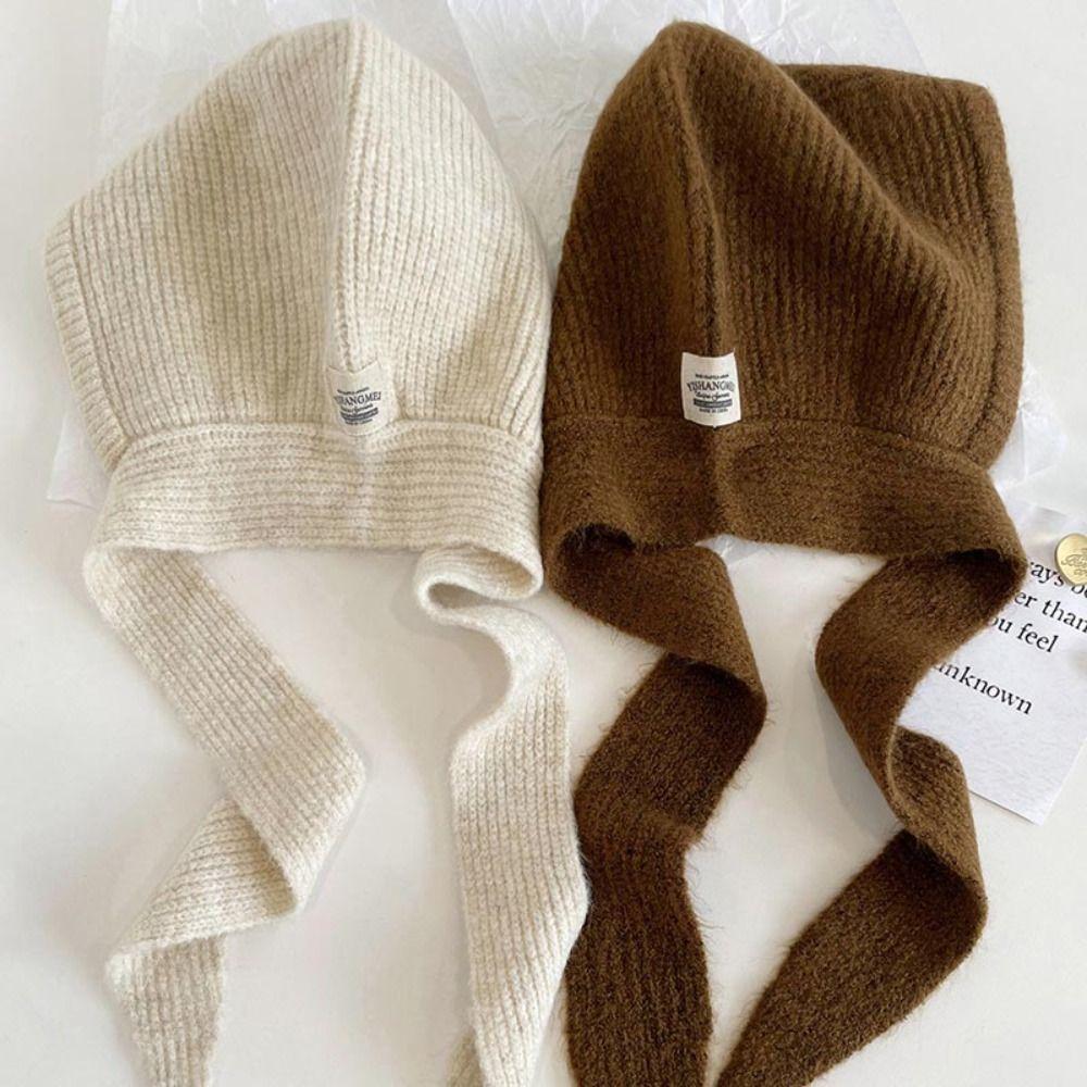 Бандана-балаклава Шапки-бини Мягкие вязаные шапки Зимний шарф-шапка Девочки