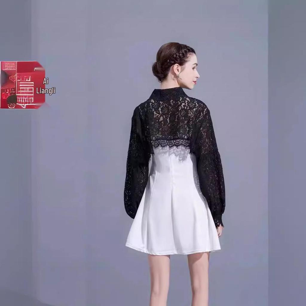 French Retro Fairy Lantern Sleeve Lace Shawl - Women's Summer Sun Protection Outerwear