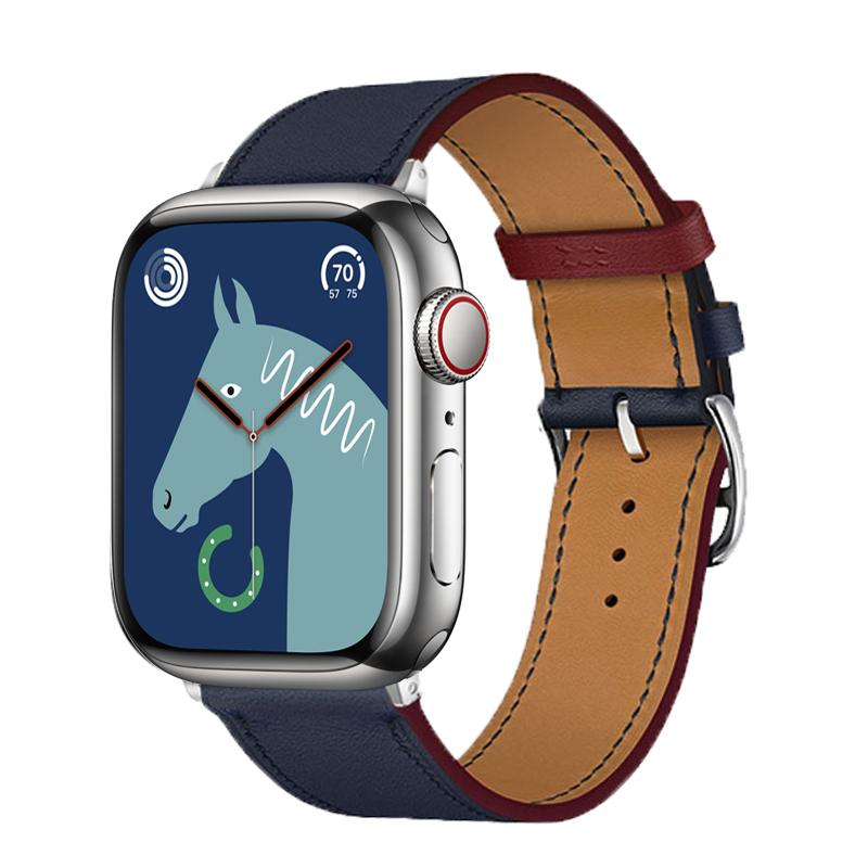 Кожаный ремешок для Apple Watch ultra 2 ремешок 49мм 46мм 42мм 44мм 45мм 40мм 41мм Браслет Correa iWatch Series 3 6 5 4 SE 7 8 9 10