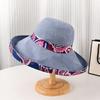 Женская панама Весенне-летние шляпы для женщин Этнический стиль Панама рыбака Широкие поля Солнцезащитная Складная Корейская Повседневная Дорожная Новинка
