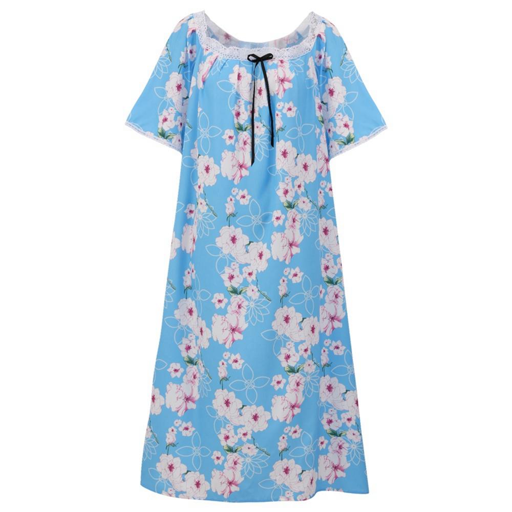 Ночная рубашка больших размеров, женская пижама, ночная рубашка, хлопковое нижнее белье с короткими рукавами, ночная рубашка с принтом, домашняя одежда, халат