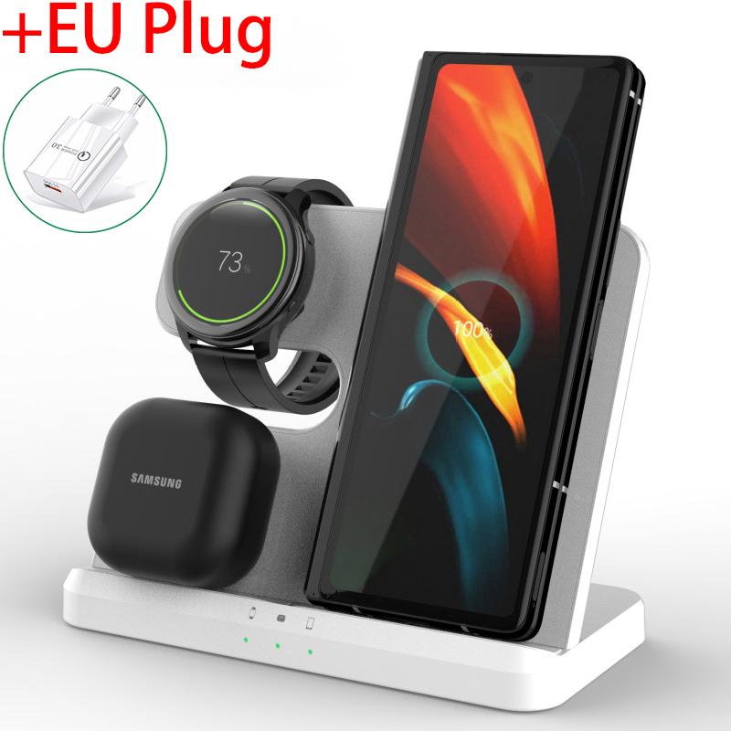 3 In 1 Wireless Charger Holder For Samsung S23 S22u 21 20 15w Fast Charging Station Stand For Galaxy Watch 5 4 3 Buds Pro Live 2