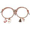 2pcs Cute Cartoon Matching Christmas Bracelets Set Adjustable Colorful Matching Couple Gifts Bracelets Jewelry