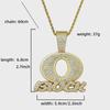 OBLOCK Letter Pendant Necklace: Trendy European & American Hip-Hop Style with Alloy and Diamond Accents