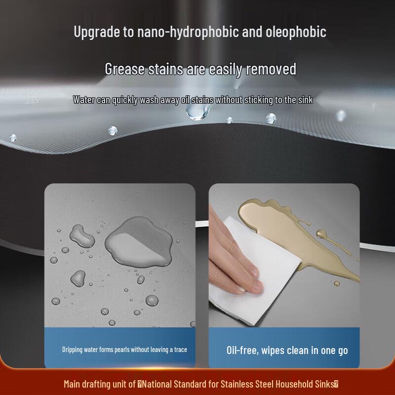 OULIN 304 Stainless Steel Nano Coated Single Bowl Kitchen Sink