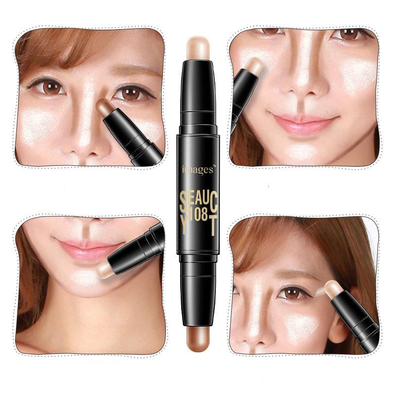 Double-Head Stereo Light and Shadow Concealer Stick Light and Long-lasting Concealer Cream