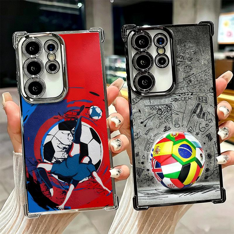 Дизайн Футбольный Мяч Покрытие Чехол Для Телефона Для Samsung Galaxy S24 S25 FE S26 Edge S23 Ultra S22 S21 Plus S20 Противоударный Airab