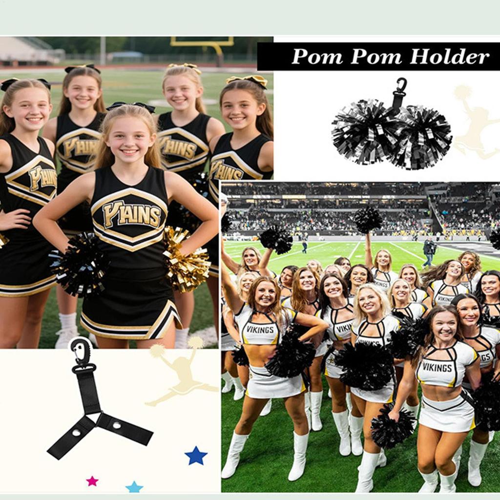 1PC Cheerleading Pompom Holder Cheer Bag Organizer With Snapbutton Durable Hanger For Multiple Poms Cheer Gear Accessories