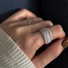 PANJBJ Уникальное кольцо с линиями из стерлингового серебра 925 пробы для женщин, ювелирное изделие, регулируемое открытое, винтажное, для вечеринки, подарок на день рождения, дропшиппинг