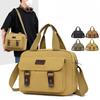 Retro Canvas Messenger Bag for Men – Oversized Crossbody Sling with Anti-Theft Pocket, Perfect for Business Trips & Hiking