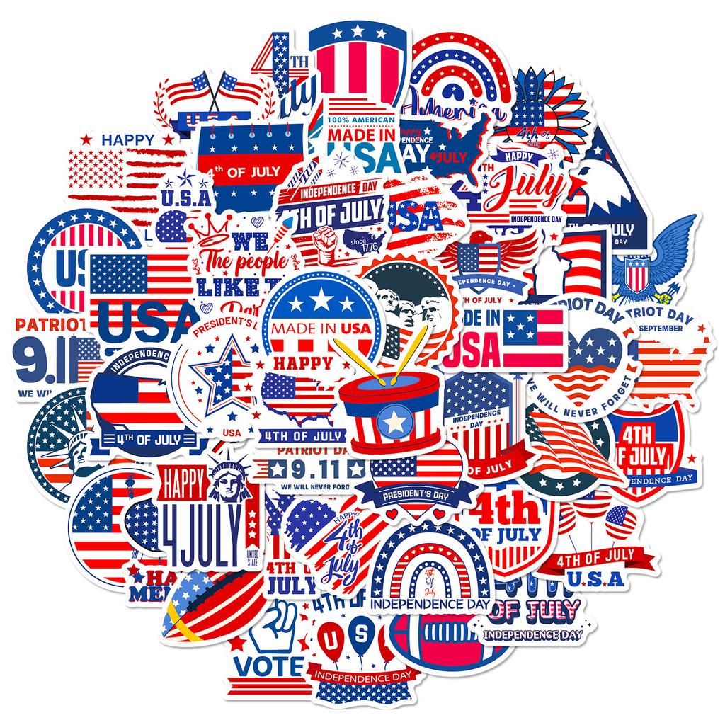 50 Stars And Stripes Independence Day Stickers American Flag Election Personality Graffiti Stickers