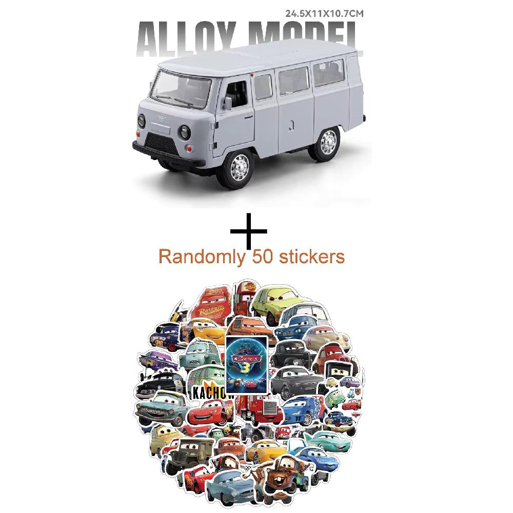AAYE1 Large Size 1:18 UAZ TRAVELER Car Model Toy Metal Diecast Pull Back Sound Light Models Simulation RV Decoration Boys Presents