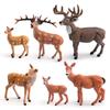 Модель дикого животного: Пони, Олень, Лань, Самец оленя, Белохвостый олень и Оленёнок - Когнитивная игрушка для детей