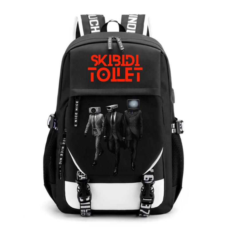 Тренд Skibidi Toilet Простой Пара Ученик Средней Школы Студент Колледжа Школьная Сумка Модная Большая Вместимость Плечи