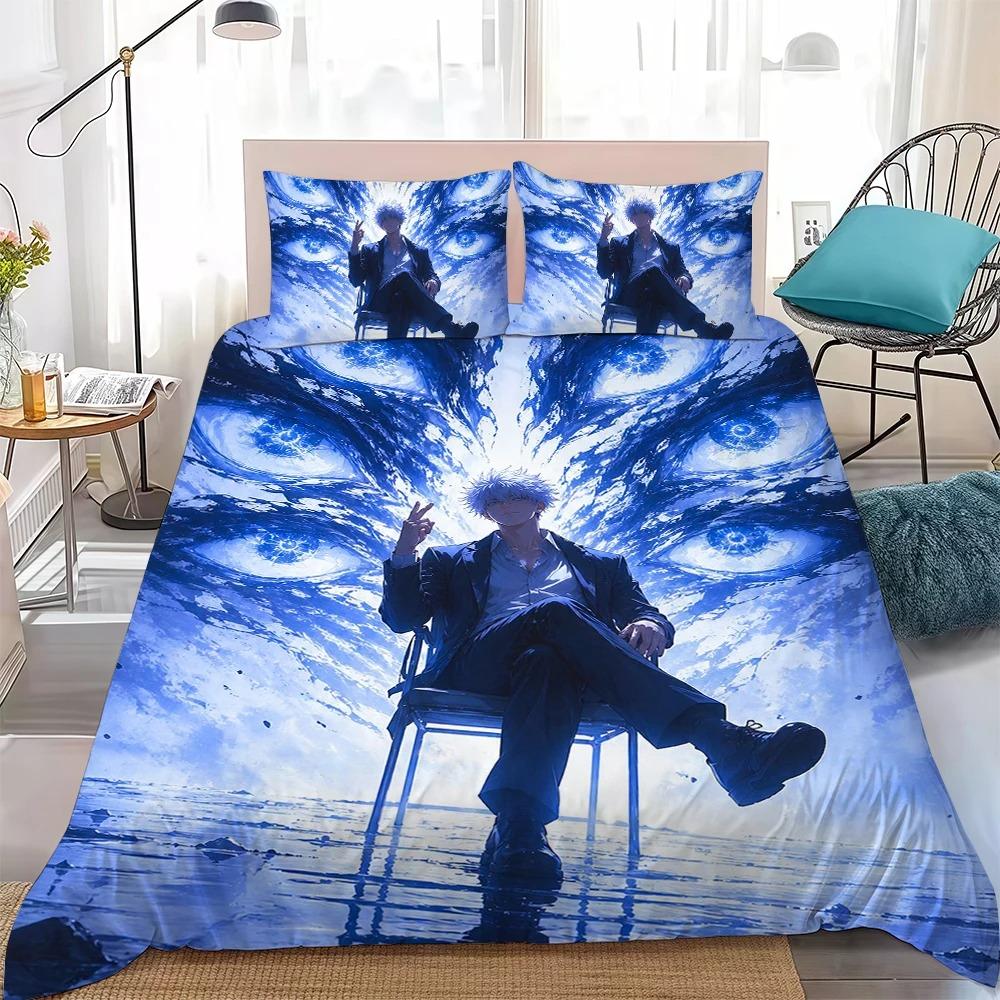 Anime J-Jujutsu K-Kaisen Duvet Cover and Pillowcase,Home Bedding Set,Teen and Adult Bedroom Decor,Gifts for Boys Girls