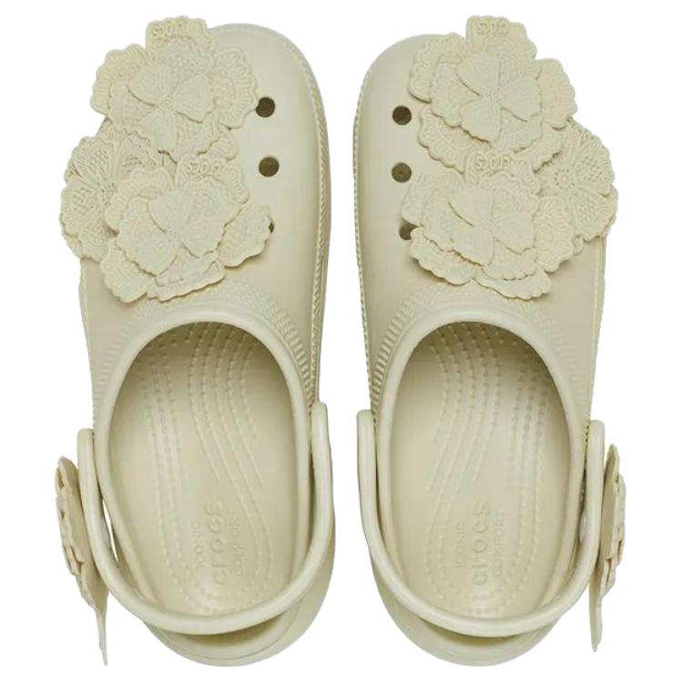 Crocs Классические облачно-шелковые цветы Универсальные повседневные клоги Женские клоги Костяной-белый 212984-2Y2