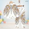 Boys Girls Hooded Long Sleeve Printed Sweatshirt Cuffed Pants Two Piece Set