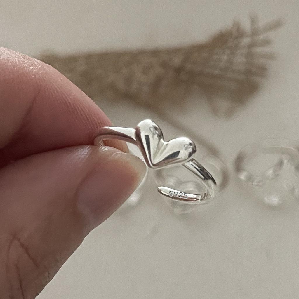 925 Sterling Silver Rings for Women Men Couple Minimalist Handmade Shinning Heart Ring Party Jewelry Gift Prevent Allergy