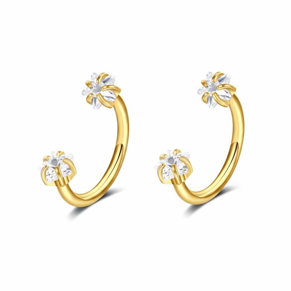 2 PCS Elegant Nose Ring Stainless Steel Daith Piercing Jewelry Cartilage Helix Earrings Daily