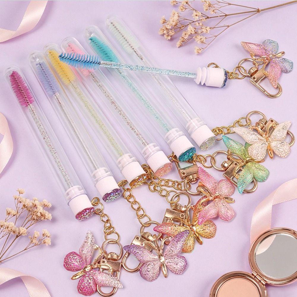 Gradient Color Eyelash Brush Crystal Handle Mascara Wands for Makeup Application