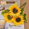 Мини Подсолнух Искусственная Цветочная Композиция для Украшения Стола