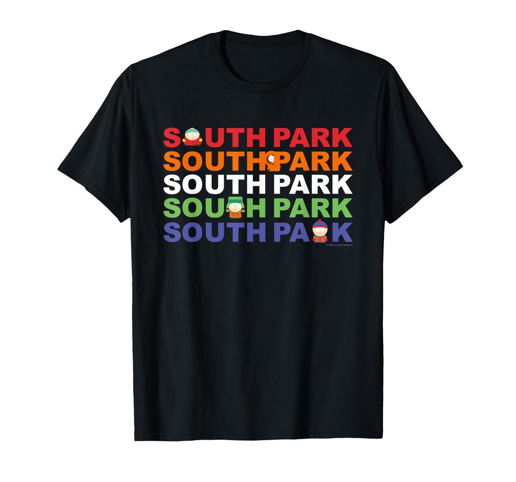 Футболка South Park Картман Кенни Кайл и Стэн Цветной текст