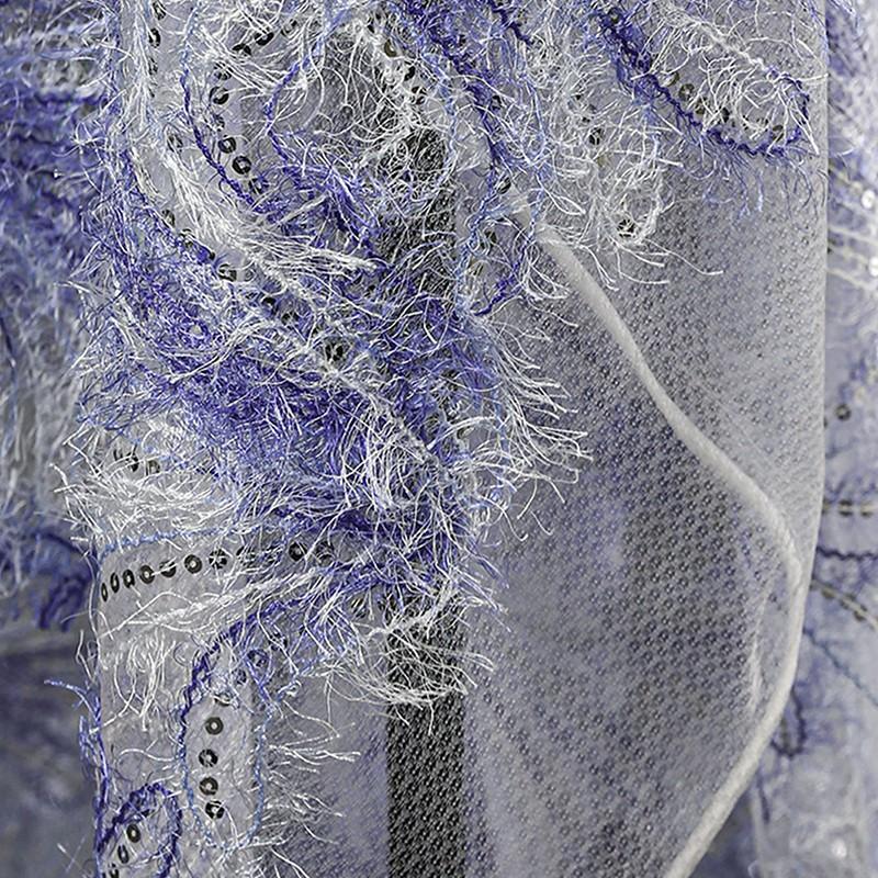 Бусины Бахрома из перьев Блестки Сетчатая ткань Текстура Сетчатое кружево Платье Дизайнерская ткань Марля Материал Для рукоделия Свадебное платье Одежда для рукоделия