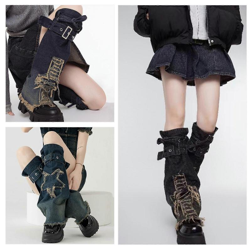 Women's Harajuku Punk Denim Leg Warmers