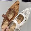 Summer Hollow Out Women Mules Slippers Elegant Dress Slides Ladies Outdoor Cover Toe Street Style Sandalias
