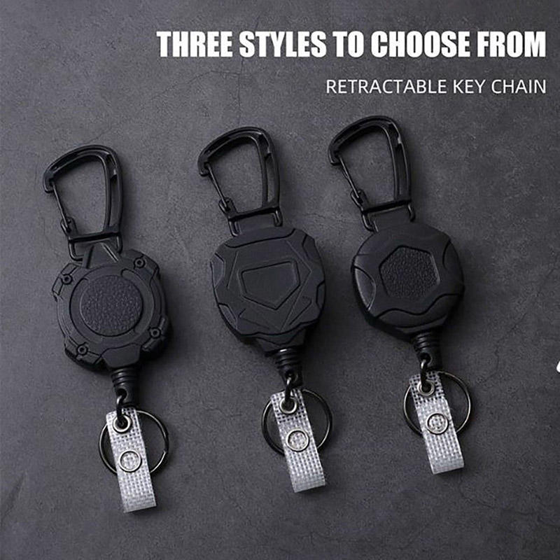 Сверхпрочный выдвижной брелок-клипса для бейджа, держатель для ID-карты, цепочка, уличный стальной трос с пружиной, зажим для карт, карабин, уличный чехол для ключей, чехол для карт, сумки