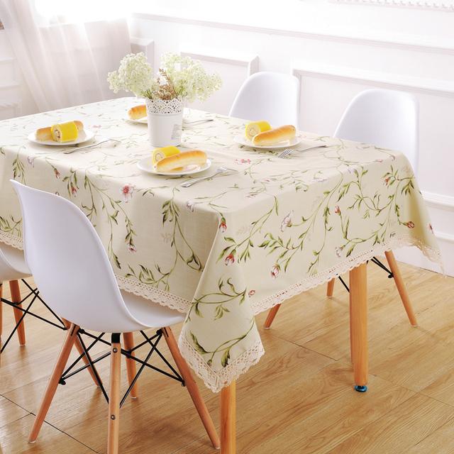 Европейская прямоугольная скатерть с цветочным принтом из хлопка и льна, современная кофейная чайная скатерть для домашнего и уличного свадебного украшения
