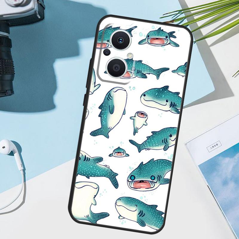 Чехол с китовыми акулами для OPPO Reno 14 F 12 11 10 13 Pro 11F 12F 13F 7 8 Lite Чехол для OPPO Find X8 X6 X5 X9 Pro