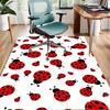 Crystal Velvet Seven Spots Ladybug Print Area Carpet Bedroom Living Room Home Decorative Floor Mat Anti-Slip Mat