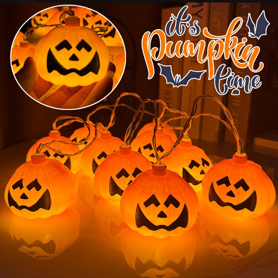Piece 1 Halloween String Lights 1.5m59inch Ghost Face Pumpkin Solar String Lights Can Be Hung on The Yard Party Lawn