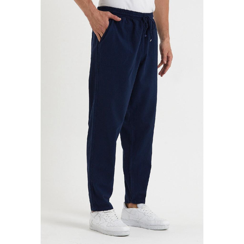 Черные мужские льняные брюки 1480