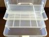 Extra Large Transparent Plastic Toolbox with Three Layers - Artist & Electrician Portable Folding Storage Box