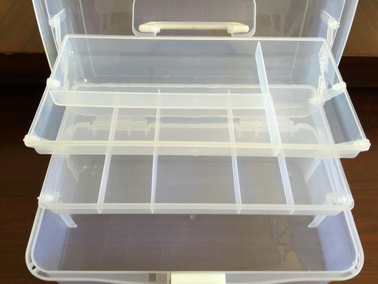Extra Large Transparent Plastic Toolbox with Three Layers - Artist & Electrician Portable Folding Storage Box