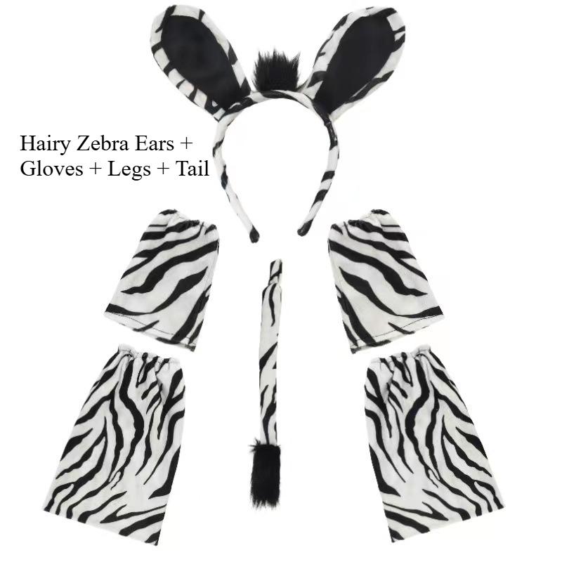 Хэллоуин Зебра Повязка на голову с ушками и заколка для волос для детей, Аксессуары для костюмированной вечеринки, Подарок, Тканевые банты для волос