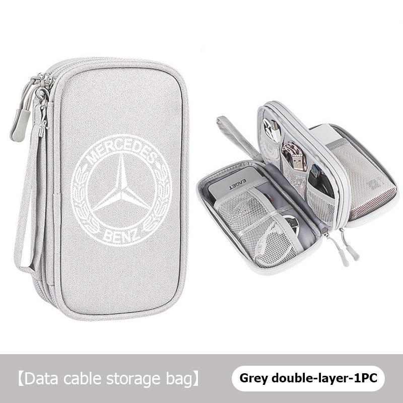 AABGW1 For Benz Oxford Cloth Car Styling Digital Data Line Box Travel Organizer Trunk Storage Bag AMG VIANO GLB GLC W108 W124 W126 W169