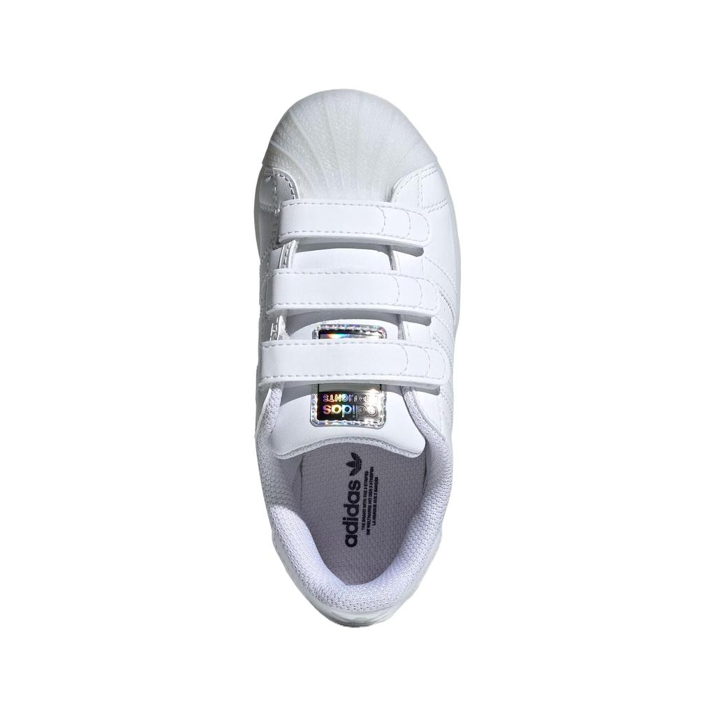 Adidas Superstar Series Synthetic Leather Comfortable Versatile Durable Low-Top Kids Sneakers Kids Sneakers White IH8008
