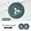 For Mitsubishi 2Pcs Car Water Cup Pads suede Anti-Slip Mats Auto Interior Accessories Outlander Pajero Sport Lancer EX ASX L200