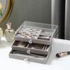 Dustproof Acrylic Jewelry Organizer Stackable Drawer Jewelry Box 3 Layers Jewelry Box Bedroom