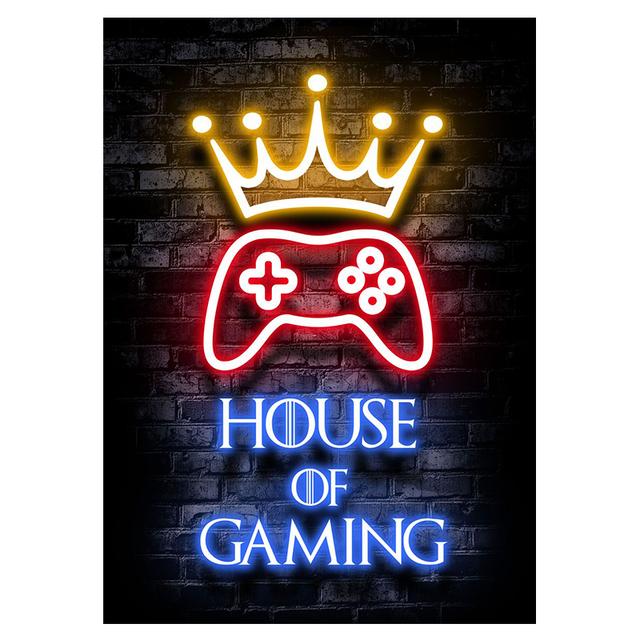 Игровая комната Плакат Украшения Игровые Принты Неон Видео Геймер Картина Холст Настенная Картина для Детей Мальчиков Игровая Комната Декор Подарок Без Рамки