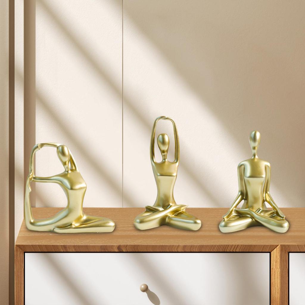 3Pcs Yoga Women Statue Yoga Figures Modern Creative Yoga Figurine Sculpture for Yoga Studio Desk Indoor Dining Room Decoration