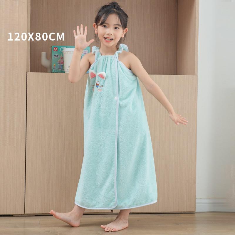 Новое детское носимое банное полотенце, юбка для душа на подтяжках, впитывающая флисовая юбка для душа из кораллового флиса, которая не легко линяет