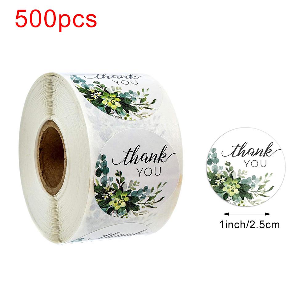 500 шт. Наклейки «Спасибо» для этикеток с печатью, круглые цветочные многоцветные этикетки, наклейки ручной работы, канцелярские наклейки