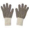 [Kinuyo] 100% Silk Lining Gloves Wool Blend Fluffy Gloves Double-Knit for Cold Protection Brown