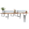 Wall Mounted Washbasin Shelf Steel and Acacia Wood