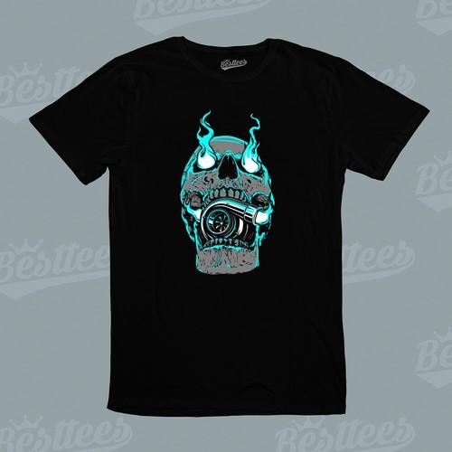 UNISEX Kids Adult MALE FEMALE Motor Race Car Turbo Exhaust Skull Tuner T-Shirt